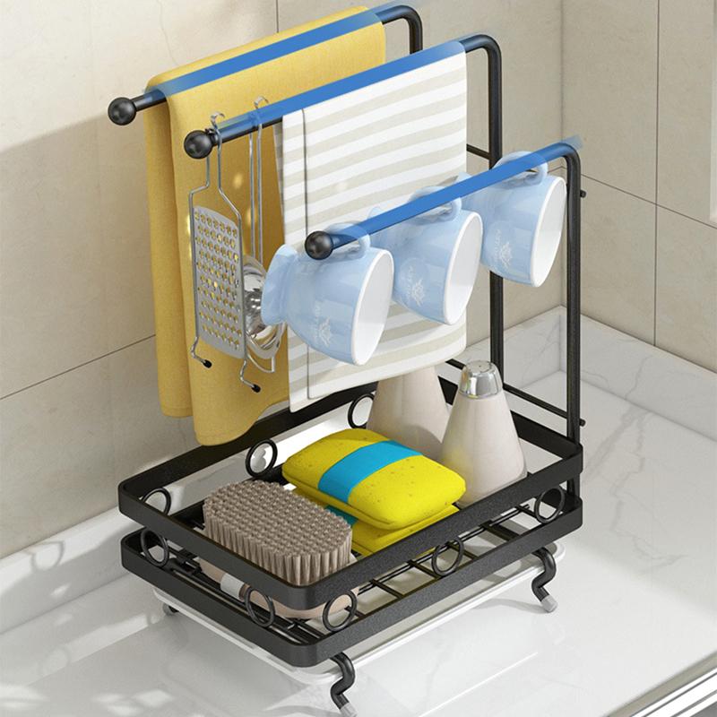 Đen/Trắng Gầm Bếp Chứa Đồ Đứng Tản Áo Xốp Điện Giá Treo Tường Sắt Điện Nhà Tổ Chức Giá Đỡ Bếp Accessorie