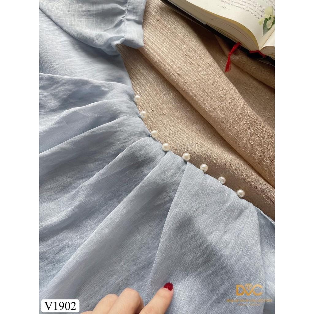 Váy xanh xòe eo đính ngọc V1902 - DVC phân phối chính thức