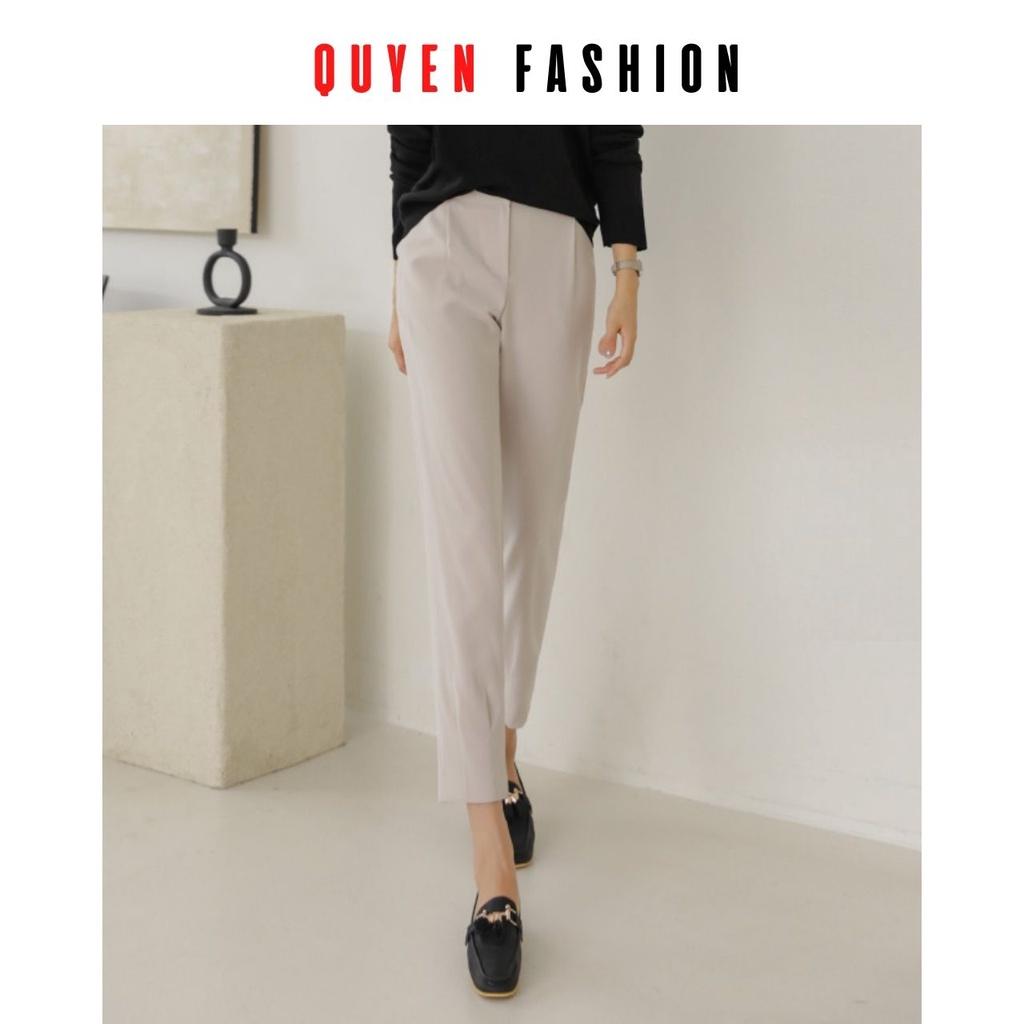 Quần Âu Công Sở Nữ Thời Trang Quyên Fashion, Dáng Côn Đứng Xếp Li Gấu QQM127