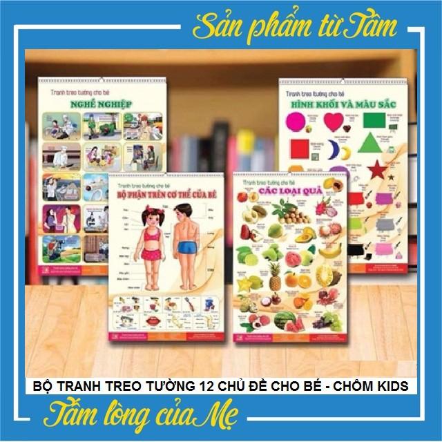 Bộ Tranh treo tường 12 chủ đề cho bé - Tăng khả năng nhận biết