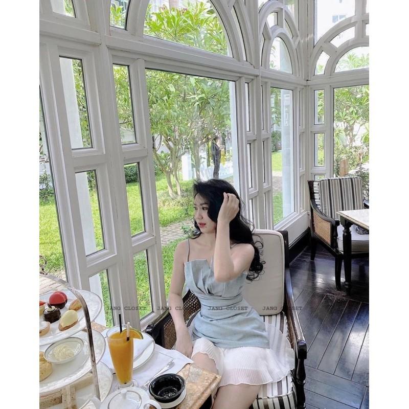 057 - SET ÁO XANH 2S KÈM CV LI TRẮNG