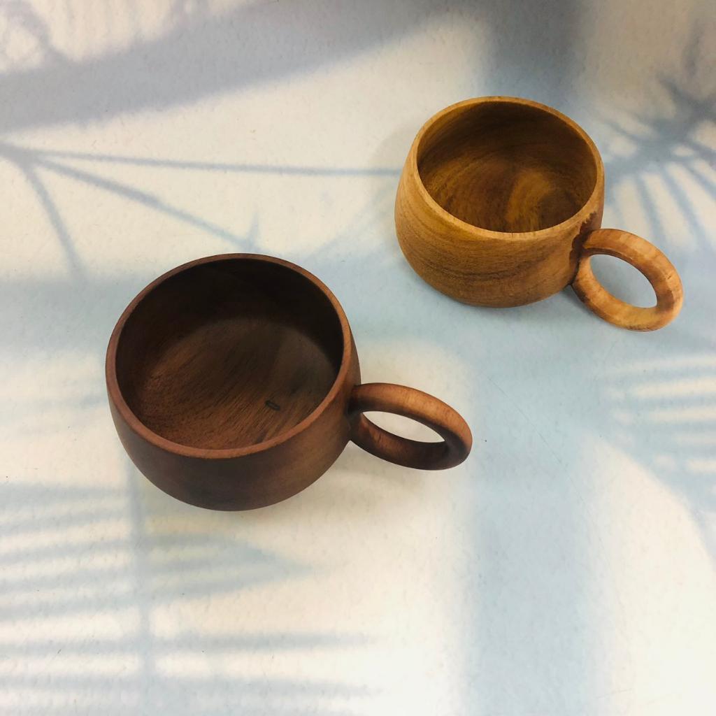Cốc Gỗ/Ly Keo Cỡ 8x5 cm Phong Cách Vintage Trang Nhã,Cốc Uống Trà, Cà Phê, Chụp Ảnh Decor Xinh Xắn