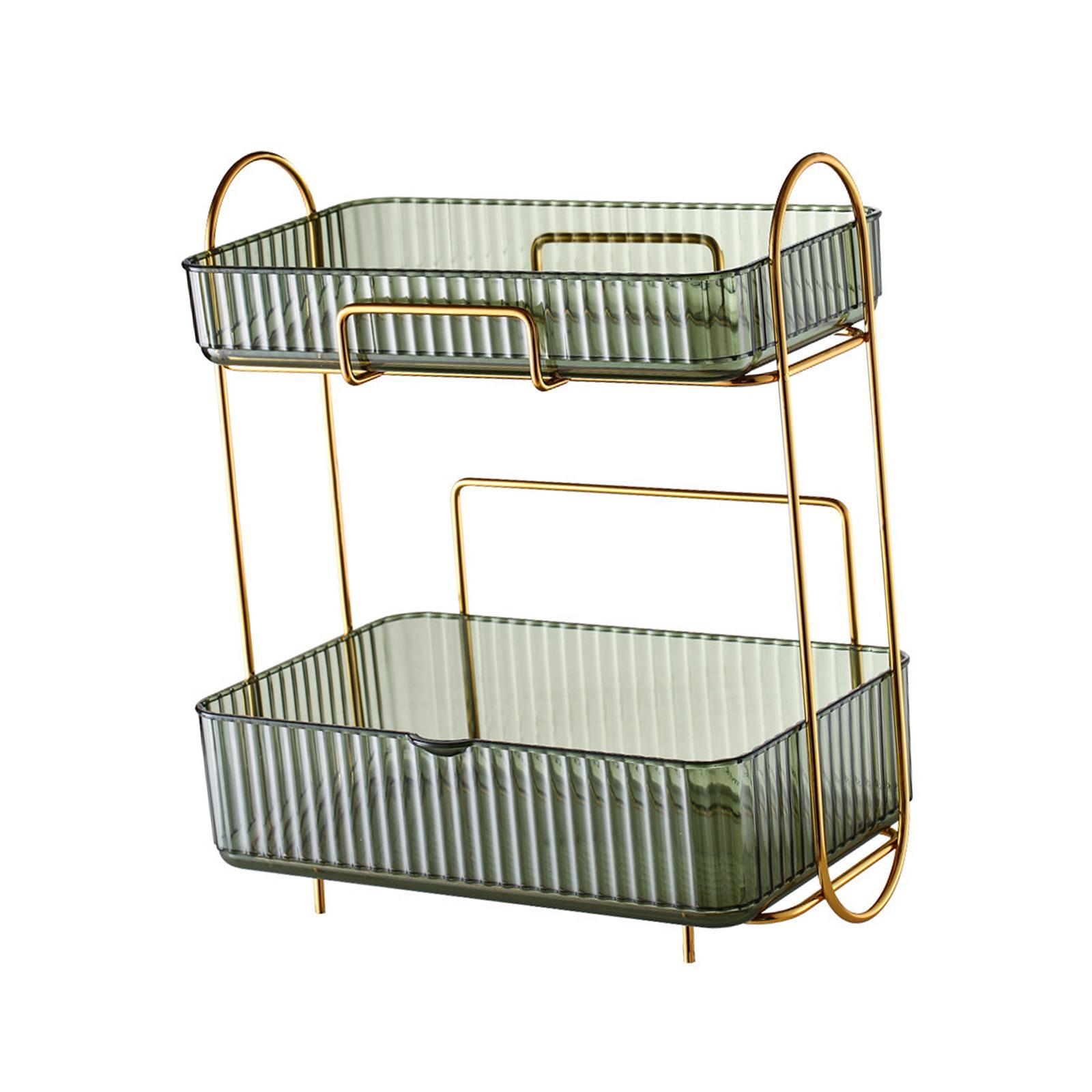 2 Tier Makeup Cosmetic Organizer Multifunctional for Bedroom Desk Countertop