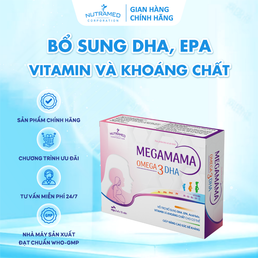 Viên uống Megamama hỗ trợ bổ sung vitamin và khoáng chất thiết yếu cho mẹ và bé (30 viên) - Nutramed
