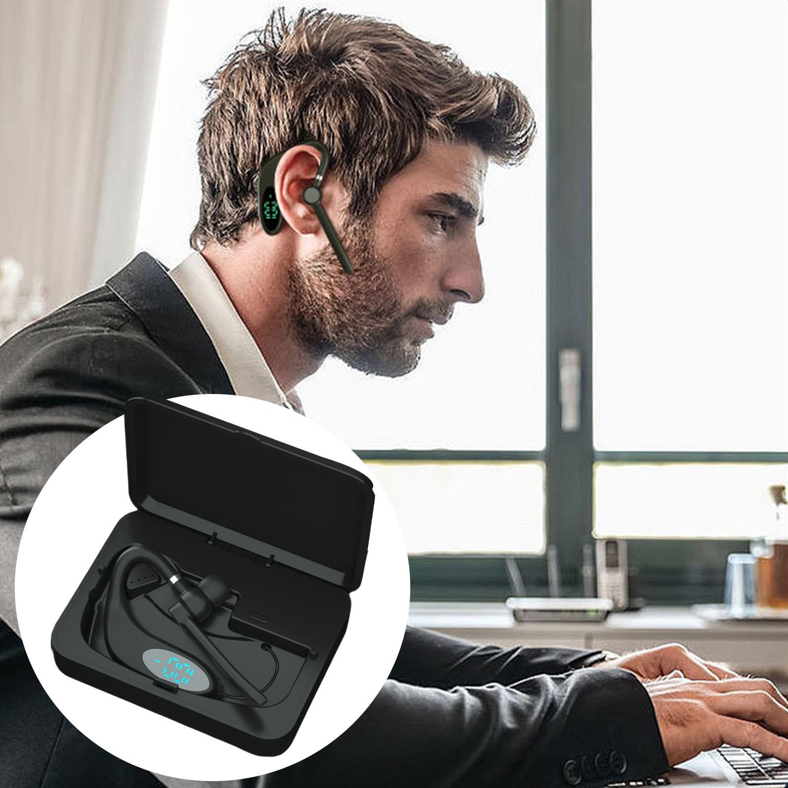 Bluetooth Earpiece Noise Cancelling Hands Free Lightweight Headset for Business Workout