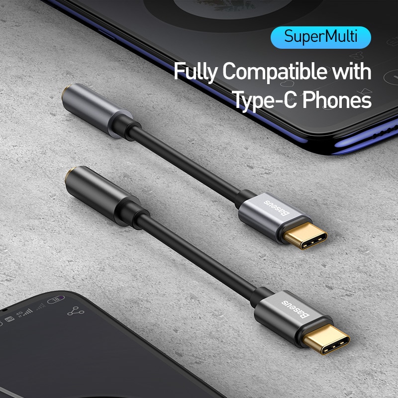 Cáp chuyển Baseus L54 Type C sang Audio AUX 3.5mm- Hàng chính hãng