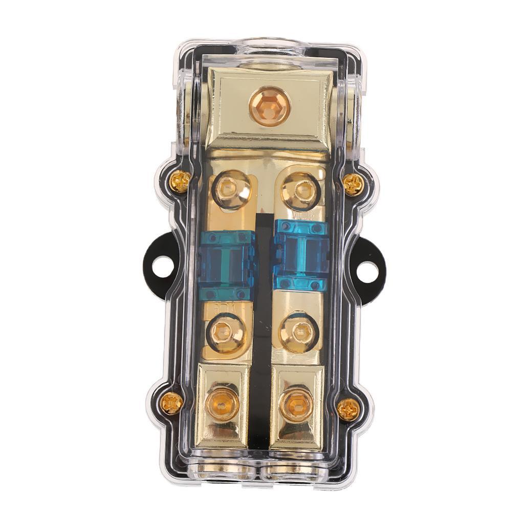 2X Car 60A Audio Fuse Holder Power Distribution Block Fusebox Universal