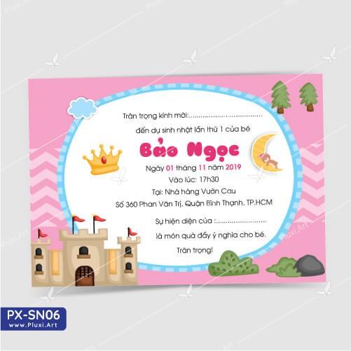 Thiệp thôi nôi – sinh nhật theo yêu cầu Pluxi