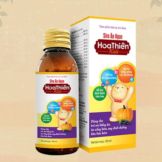 Siro Ăn Ngon Hoa Thiên chai 120ml giúp kích thích hệ tiêu hóa bé ăn ngon hơn