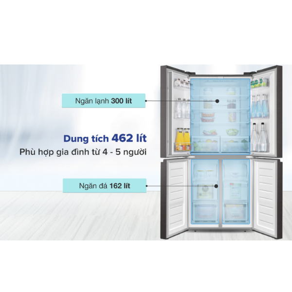 Tủ Lạnh 4 Cánh Casper Inverter 462L RM-520VT - Chỉ giao HN và HCM - Hàng chính hãng