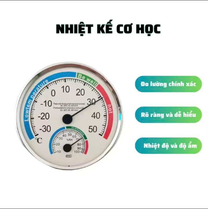 đồng hồ đo độ ẩm nhiệt kế cơ học độ chính xác cao