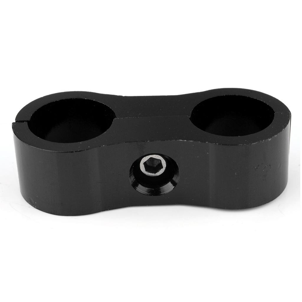 10 Pieces AN6 AN-6 13.4mm Braided Hose Separator Dual Mount Clamp Black