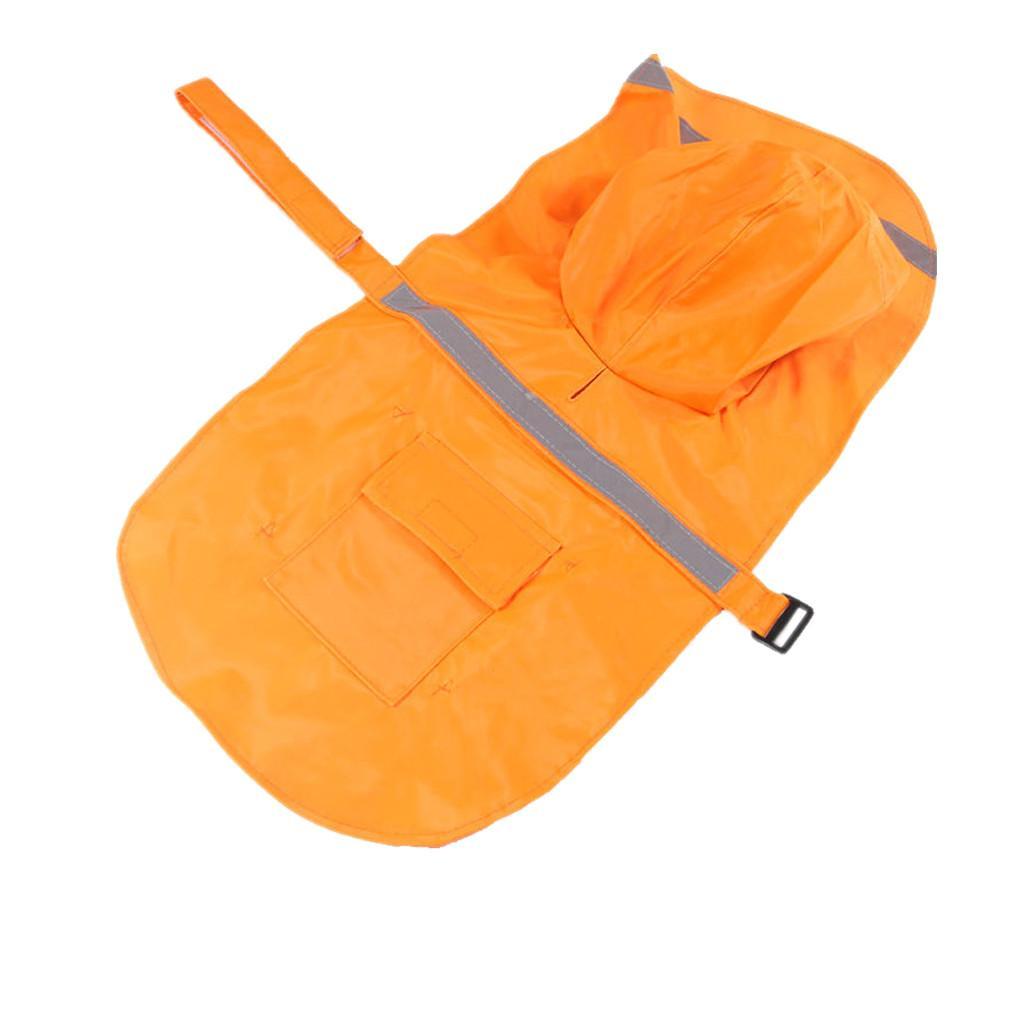 Reflective Dog Clothes Pet Hoodie Rain Coat For Pet Puppy Jacket Orange-S