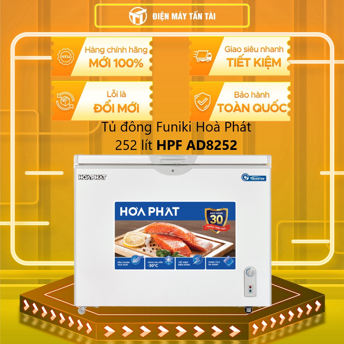 Tủ đông Hòa Phát HPF AD8252 inverter 1 ngăn 1 chế độ đông - Hàng chính hãng