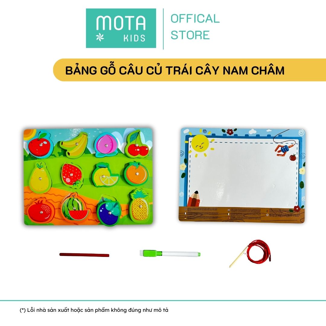 [M92-890CUQUA - Mota Montessori] Đồ chơi cho bé Bảng gỗ câu rau củ quả nam châm - Hàng chính hãng