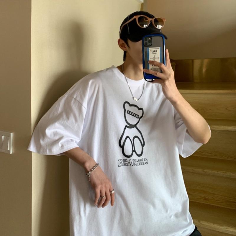 Áo thun unisex form rộng nữ nam phông unisex cổ tròn cotton oversize giá rẻ in hình ulzzang freesize BEAR LMMEAN