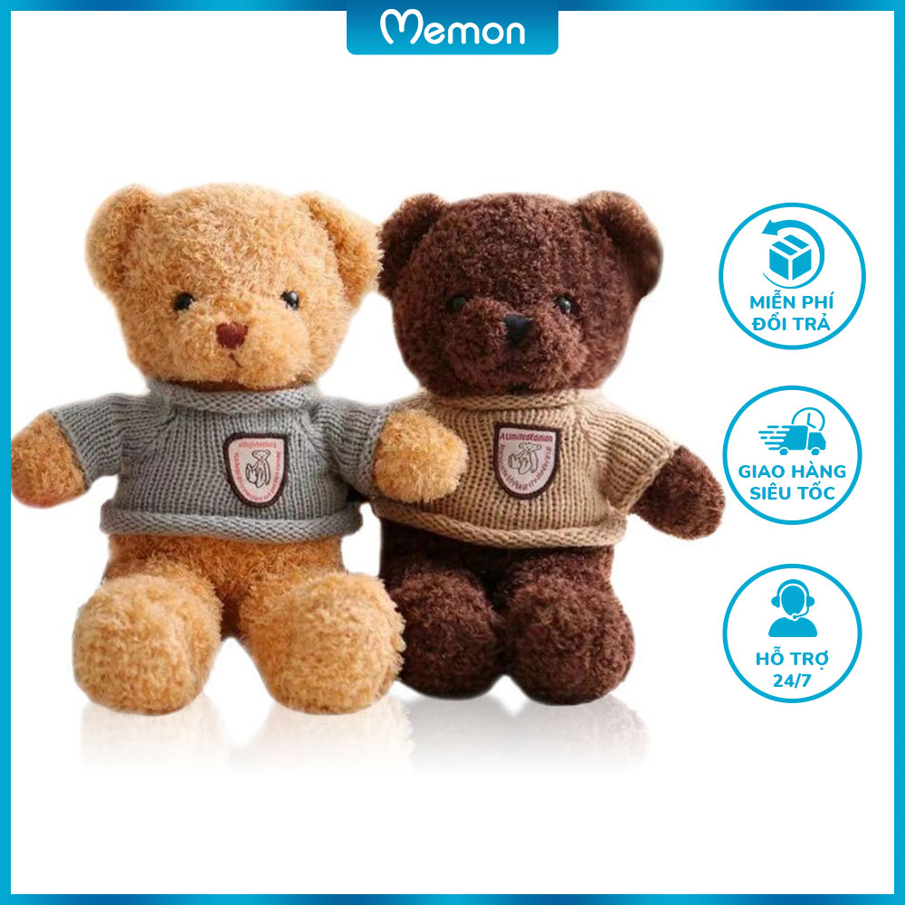 Gấu bông Teddy Head Tales cao cấp - Hàng chính hãng Memon - Đồ chơi thú nhồi bông Teddy Head Tales, Chất liệu Bông gòn PP 3D tinh khiết mềm mịn, đàn hồi đa chiều, bền đẹp, an toàn cho người sử dụng