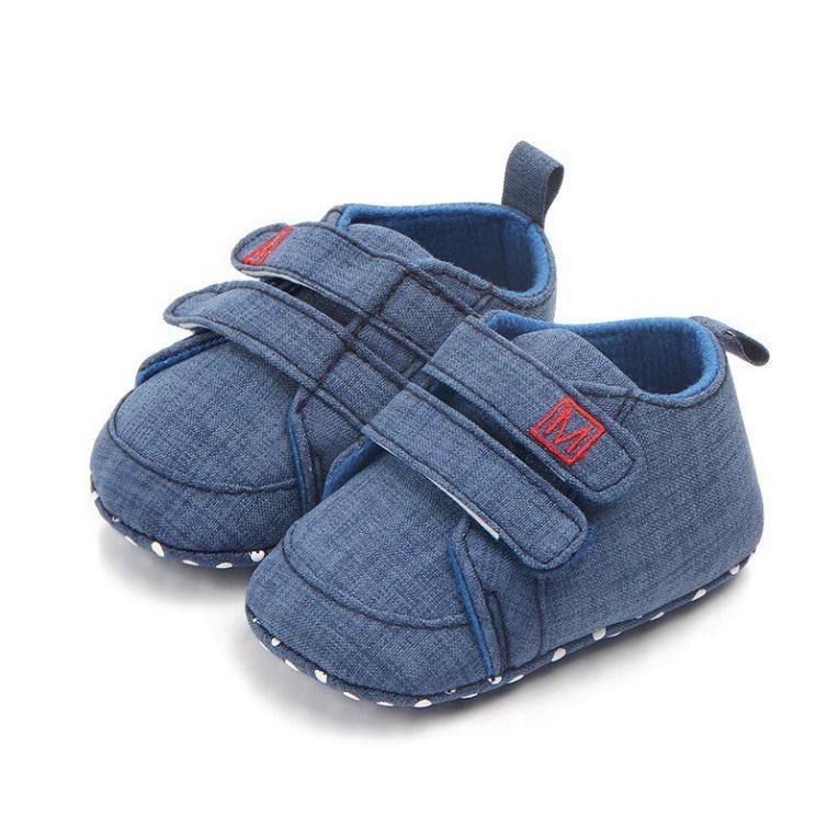 Giày vải cotton phối khóa dán năng động dành cho các bé