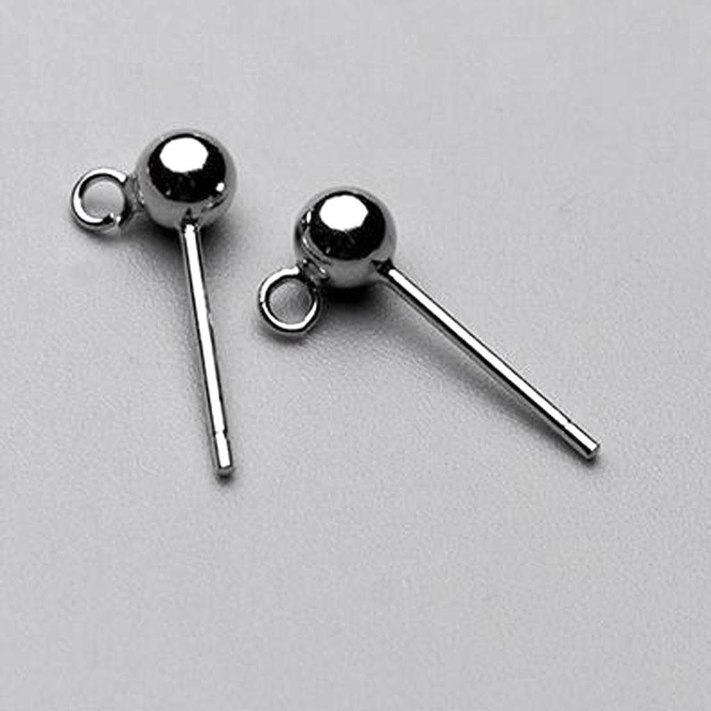 16Pcs 925 Sterling Ball Earring Stud Posts And Backs Jewelry Findings Making