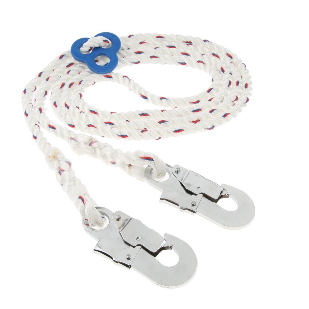 23KN Climbing Fall Protection Lanyard Harness Rope Belt with Carabiner Outdoor Sports Accessories