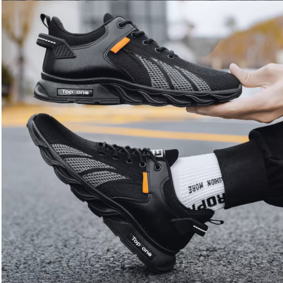 Giày Thể Thao Nam GEMI - Giày Sneaker Màu Đen - Đen Trắng, Giày Thể Thao Đế Êm , Vải Thoáng, Khử Mùi Hôi Chân- G5035