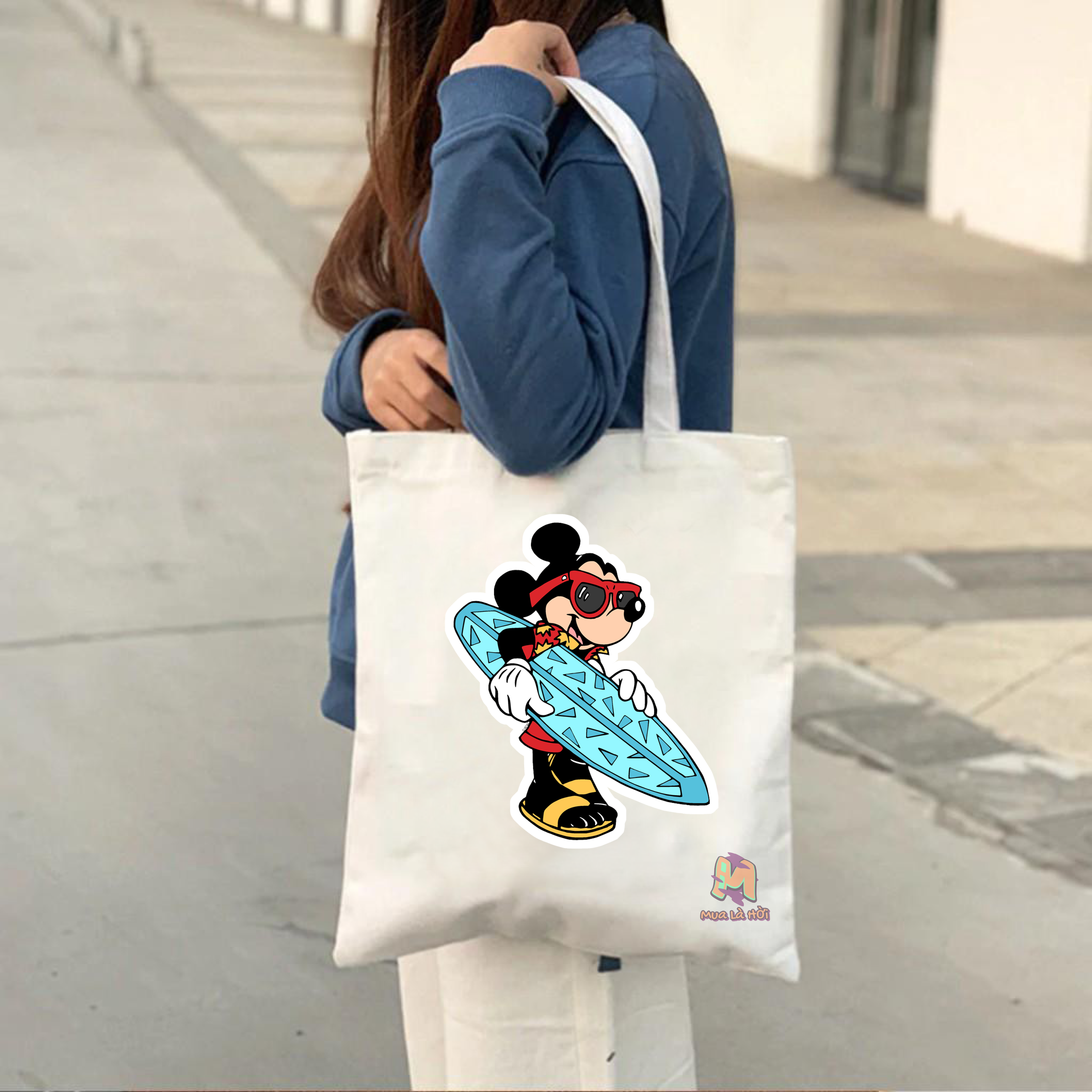 Túi Tote in hình chủ đề Chuột Mickey &amp; Chuột Minnie