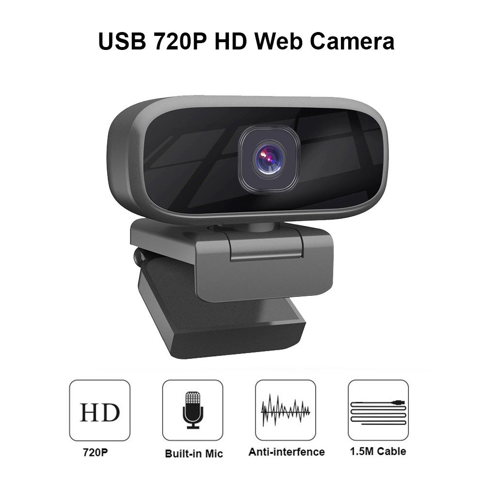 Webcam 720P HD với Micrô & Đầu cắm âm thanh 3,5 mm cho máy tính xách tay