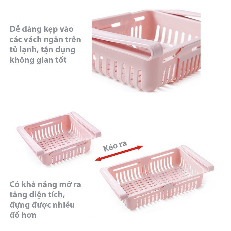 Khay rổ kẹp tủ lạnh, bàn có thể kéo dài, khay rổ kẹp đựng đồ đa năng siêu tiện lợi - Màu ngẫu nhiên