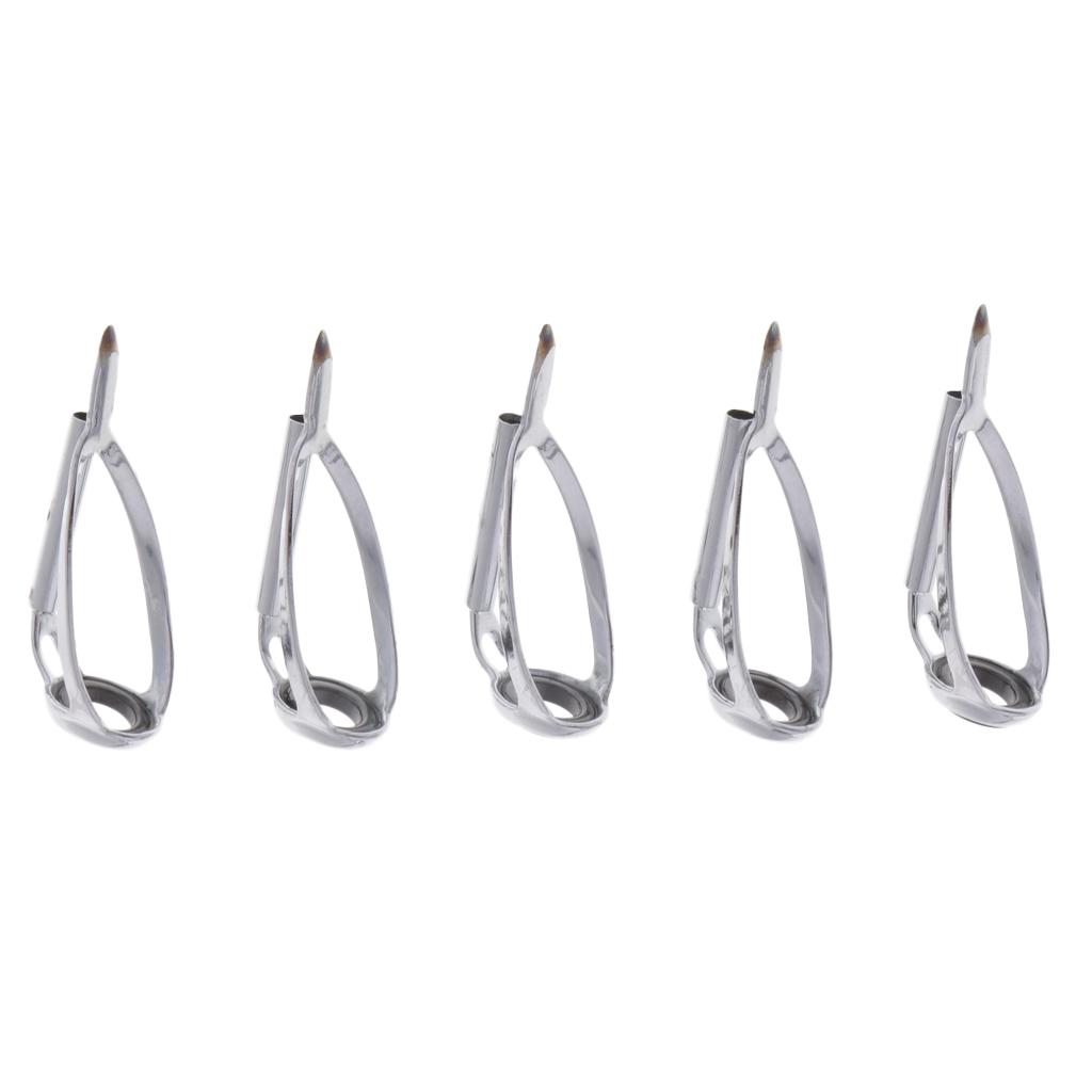 5pcs Fishing Rod Pole Guides Tips Top Eye Rings Rod Repair Kit