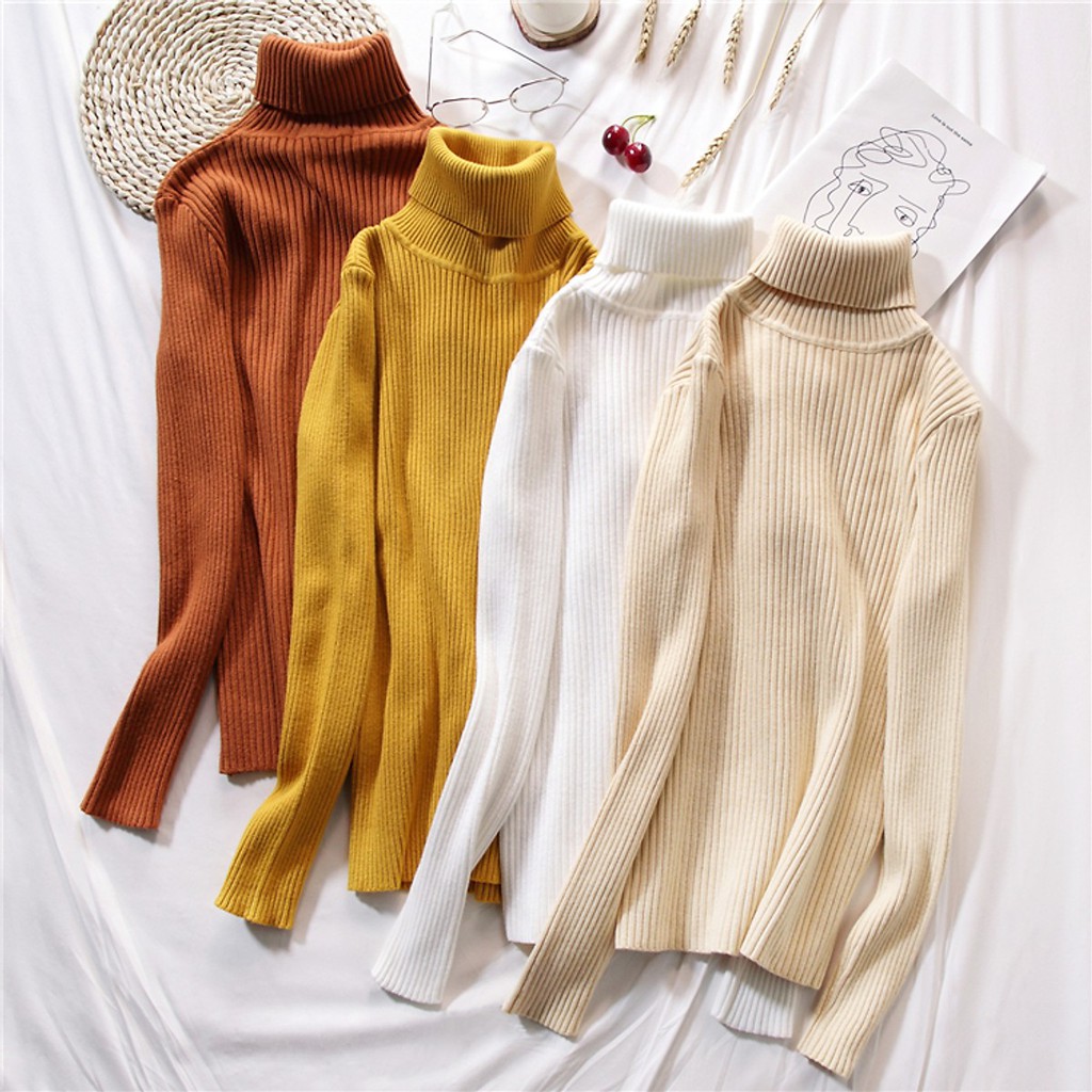 Áo len tơ kéo cổ lọ Style Hàn Quốc 4.5 XINH XẮN