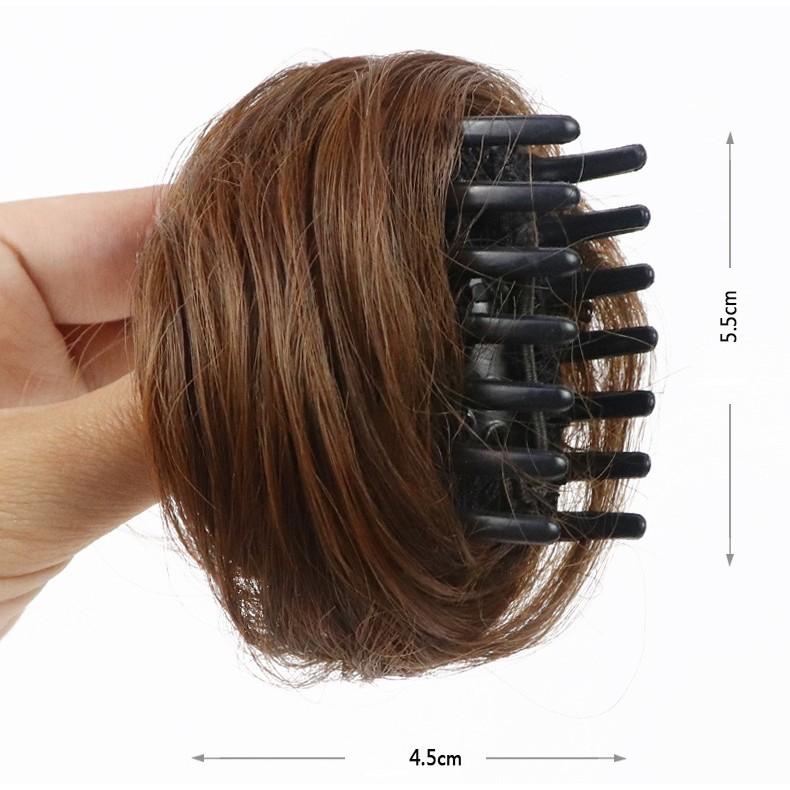 Tóc giả búi tròn mini dạng kẹp, búi kẹp tròn tóc giả B05
