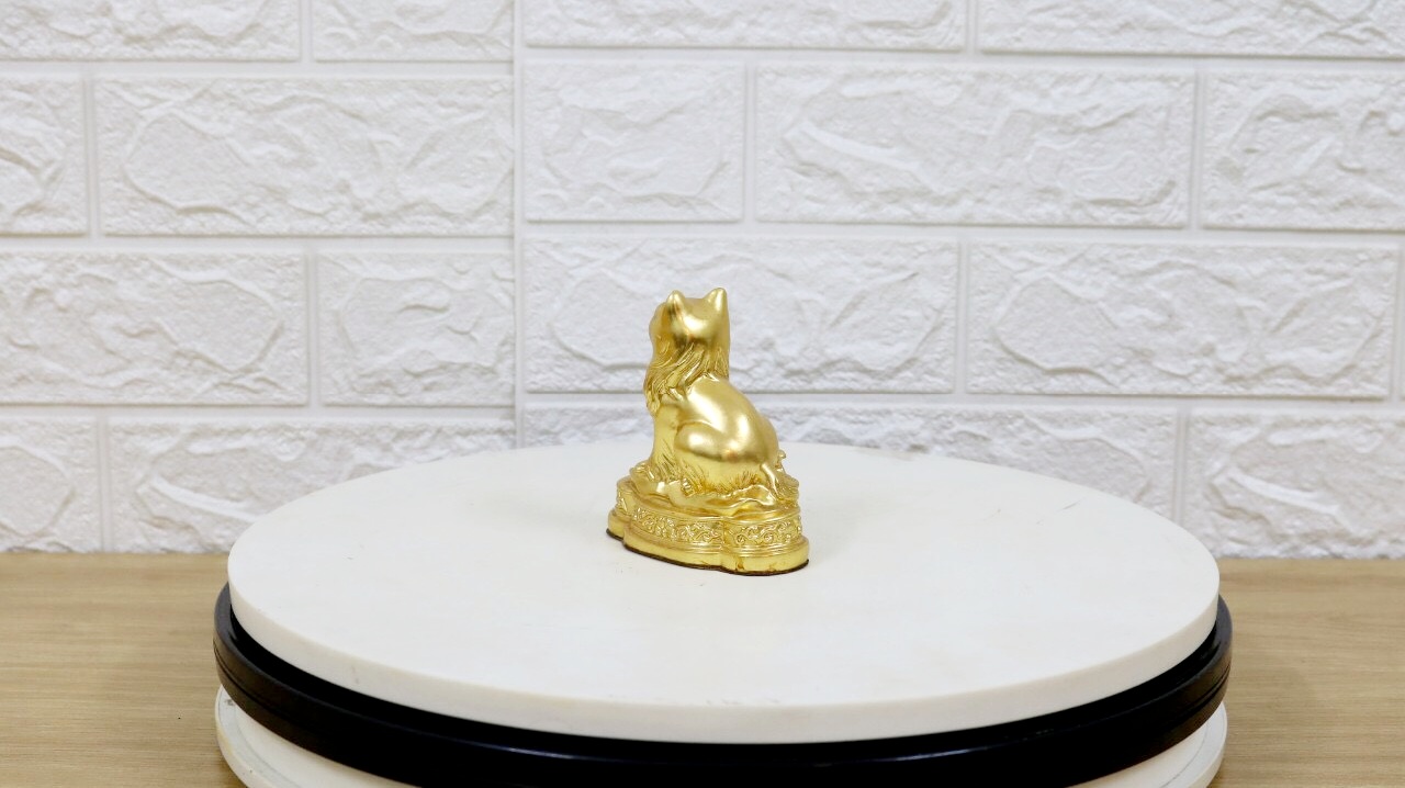 Tượng mèo bằng đồng mạ vàng 24K