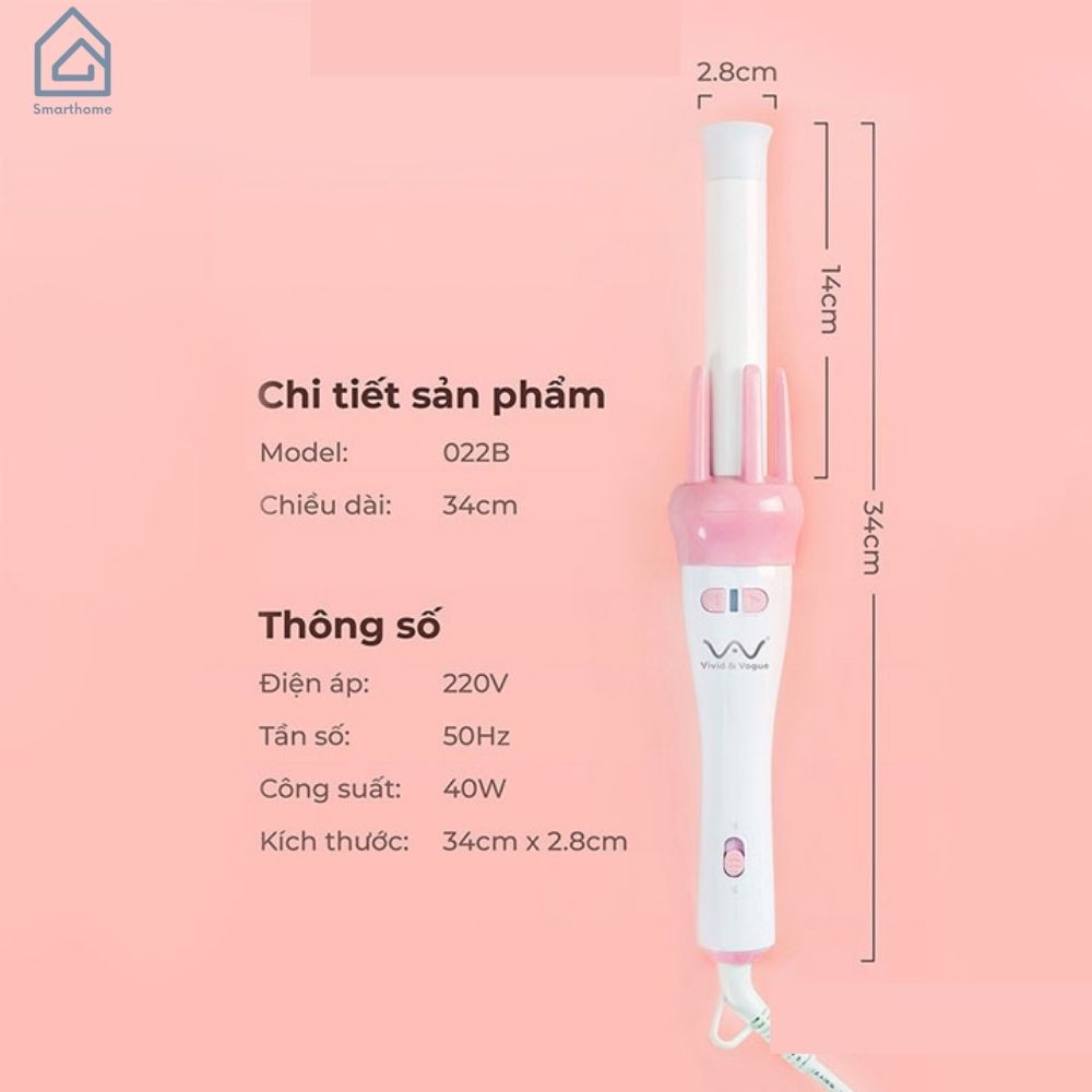 Máy Uốn Tóc Làm Xoăn Xoay Tự Động 360 Độ Hàng FULL BOX Chính Hãng MINIIN - Tặng Máy Ép Tóc 