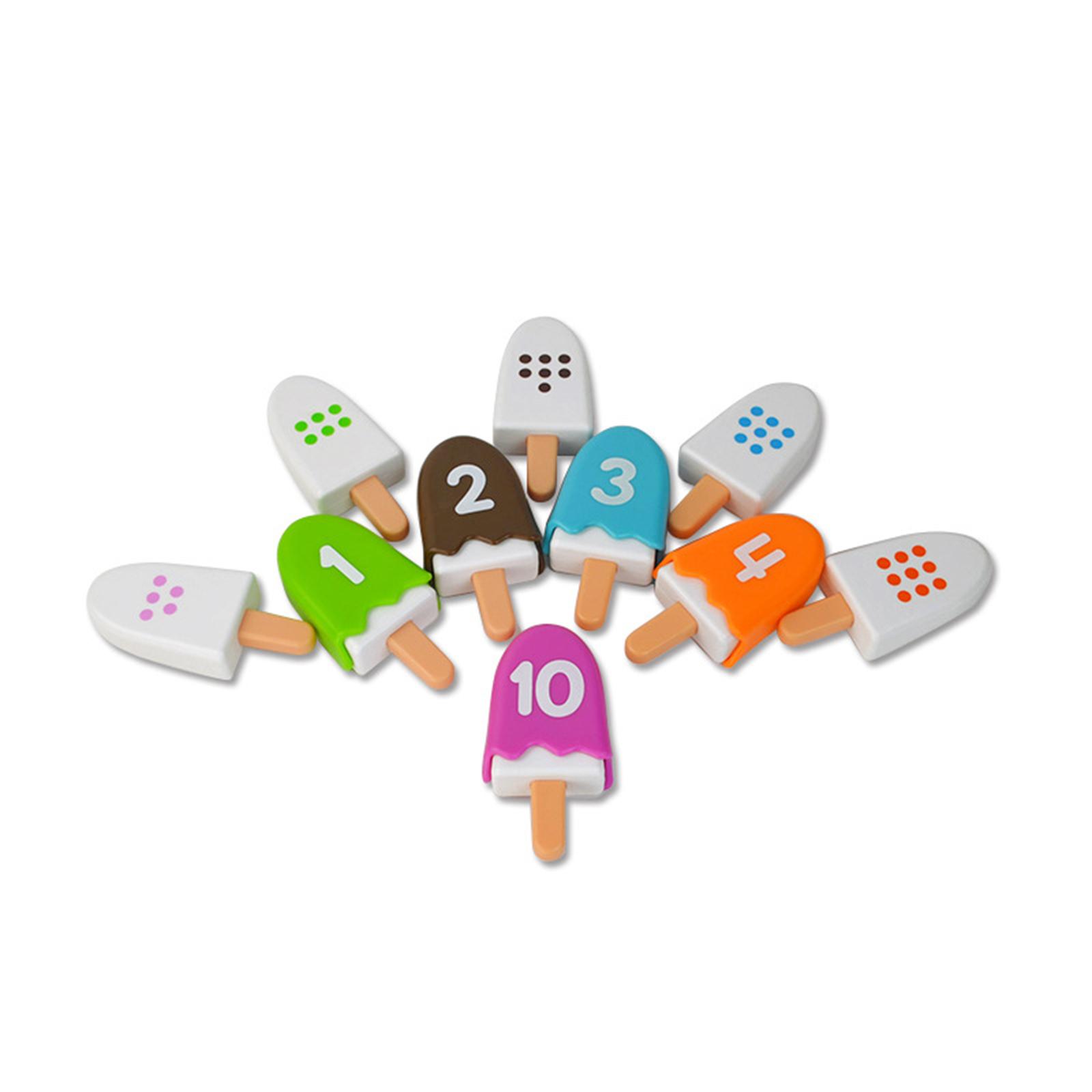 10 x Number Matching Toys Color Recognition Educational Math Toys for Kids