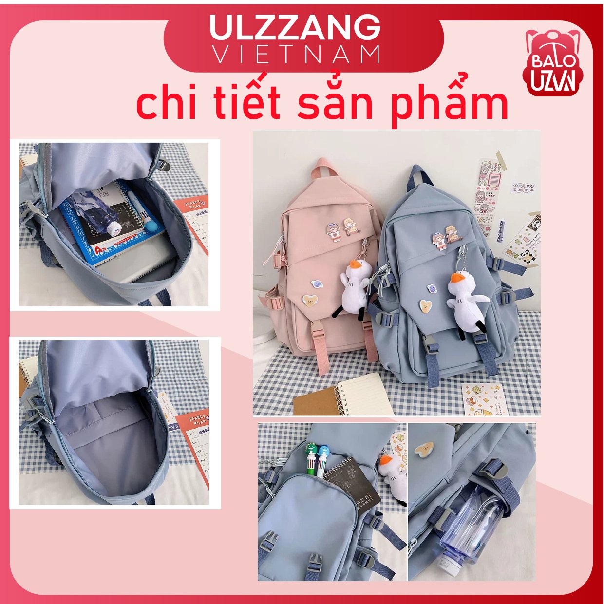 Balo nữ đi học thời trang Ulzzang Hàn Quốc, cặp sách đẹp hàng cao cấp dễ thương, túi xách học sinh chống nước.