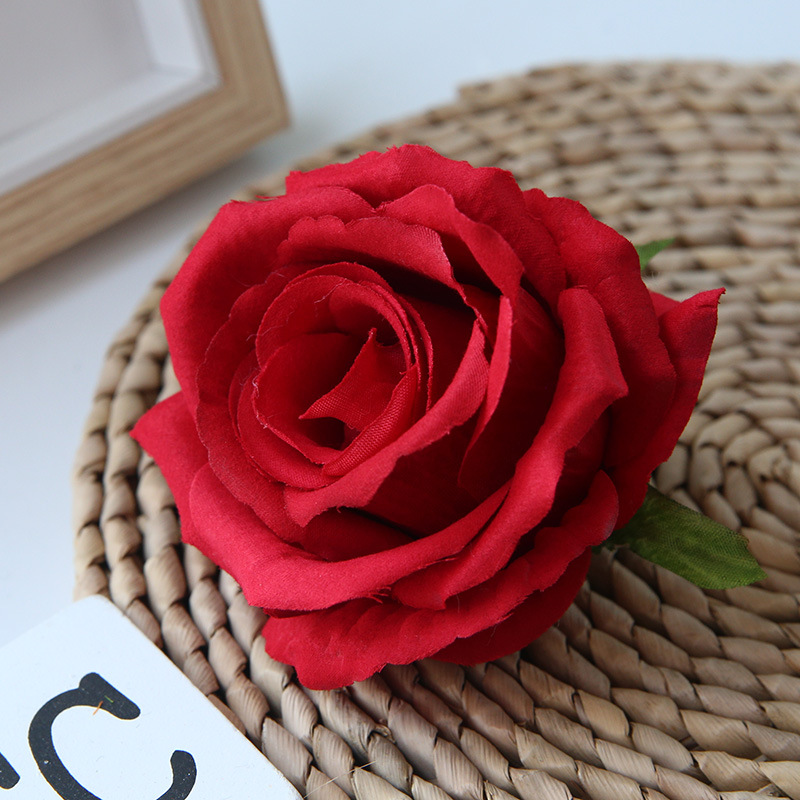 Đầu Hoa Hồng Lụa Cao Cấp 10cm Trang Trí Tiệc Decor Đồ Handmade