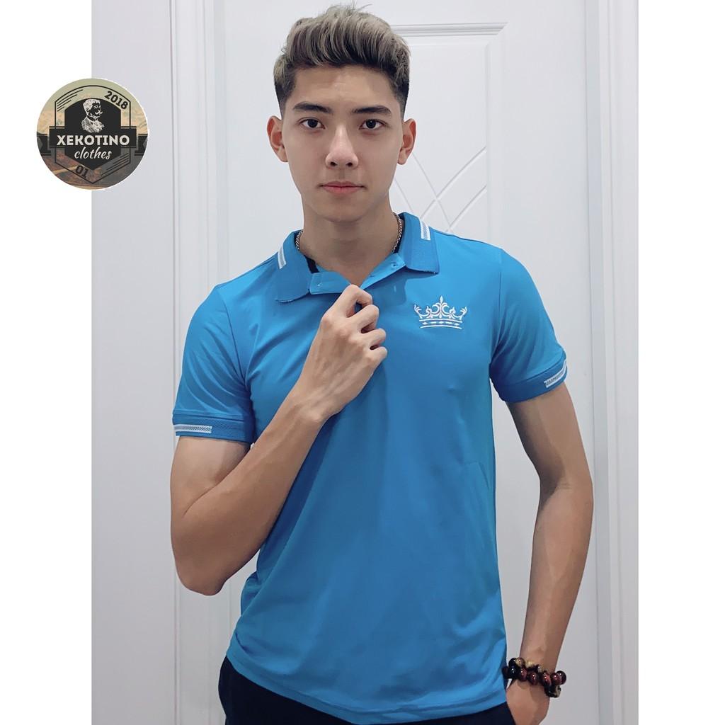 Áo Thun Nam Thêu Họa Tiết Vương Miện, Áo Polo Cổ Bẻ Chất Cá Sấu Siêu Đẹp, Hàng Chuẩn Store Xịn XEKOTINO