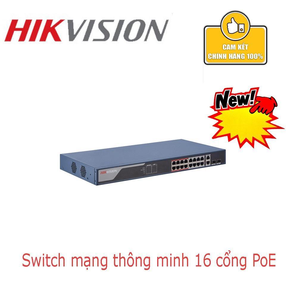 Switch Mạng Thông Minh 16 Cổng Poe(Not Poe) HIKVISION DS-3E0318P-E(C),DS-3E0516-E(B),3E1318P-EI,3E1516-EI,3E0318P-E/M(B) - Hàng chính Hãng