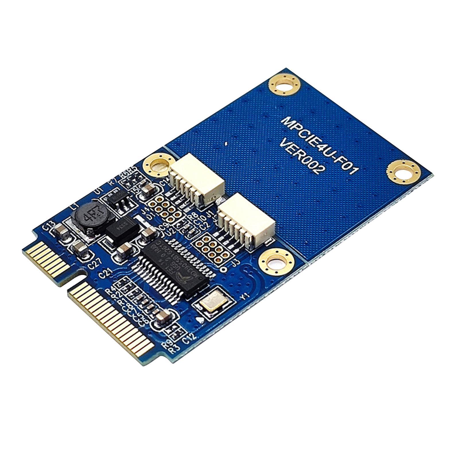 Mini Pci-E to USB Adapter Card Connector 5 Pin 2 Dual Port Female USB 2.0 for Winxp/2003/Vista/2008/7/8/10 /1132/ 64Bit/Linux