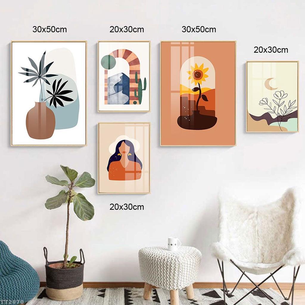 Tranh tráng gương cao cấp treo tường bộ 5 bức - Tranh treo tường hiện đại đơn giản