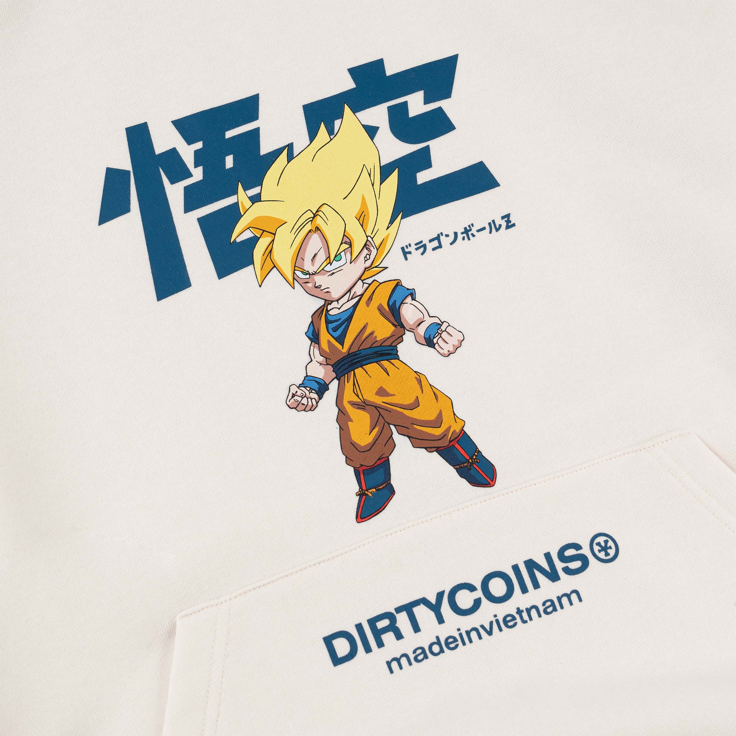 Áo Khoác DIRTYCOINS | DRAGON BALL Z Goku SS Chibi Hoodie - Cream