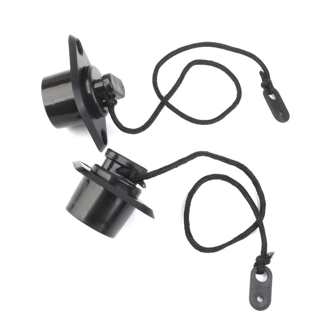2x Black Marine PVC Scupper Drain  Cap  Inflatable Boat