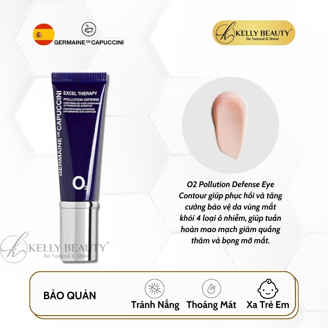 Kem Dưỡng Trẻ Hóa Vùng Mắt Germaine Excel Therapy O2 Pollution Defense Eye Contour | Kelly Beauty
