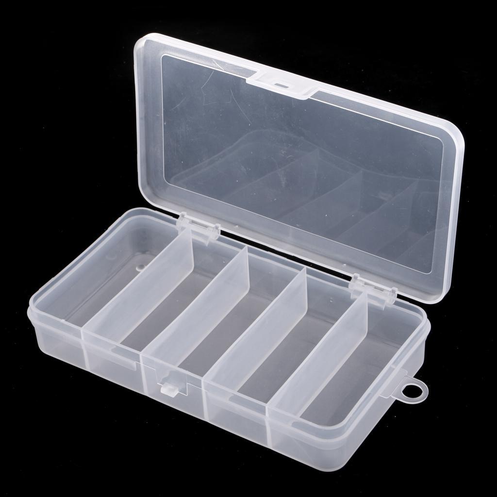 Waterproof Fishing Accessaries Box 5 Compartments Hooks Storage Case