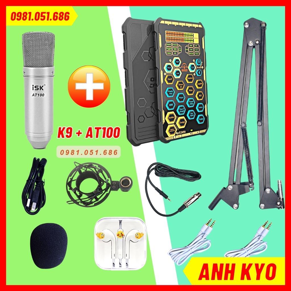 Sound card K9 micro ISK AT100 Chơi game, thu âm, livestream, karaoke online chất lượng cao