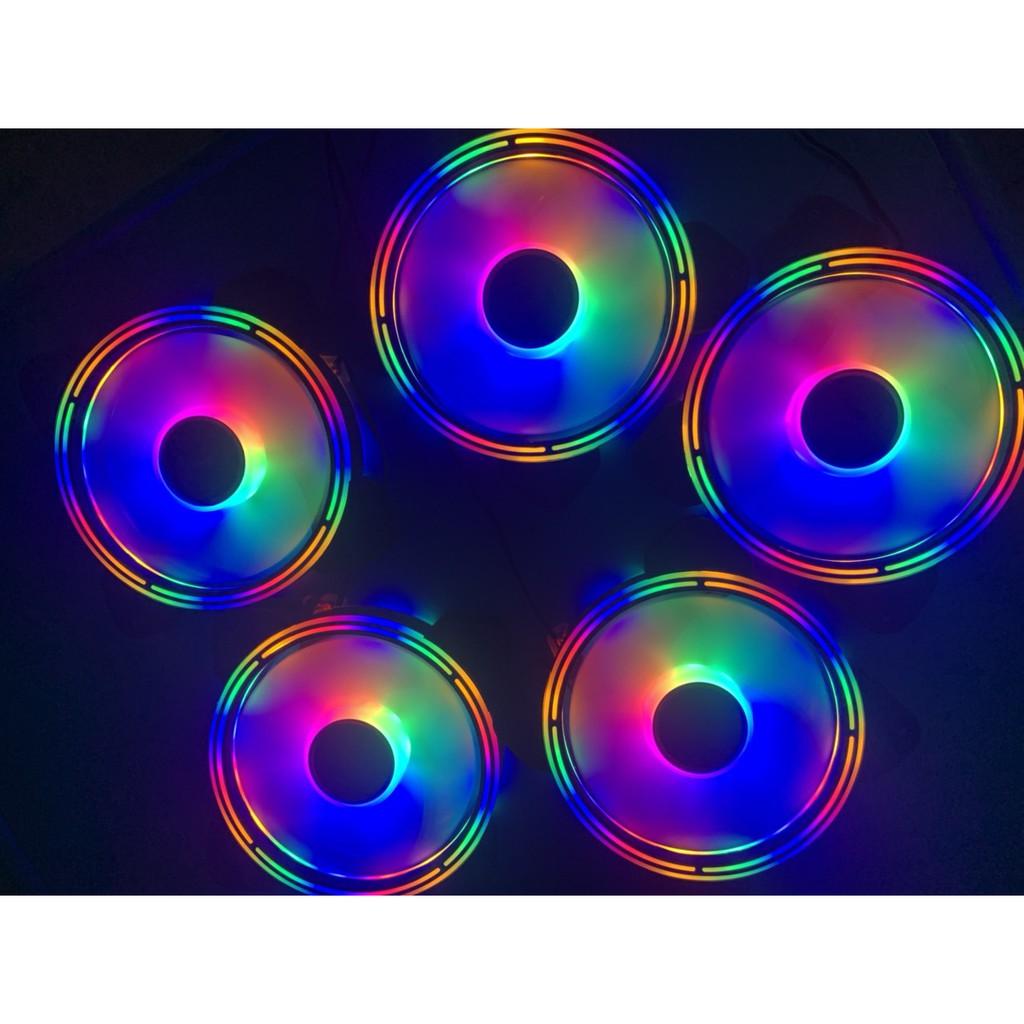Fan LED đơn RGB 12 cm x 12 cm . Fan LED RGB tuổi thọ 30.000h hoạt động. KHÔNG CẦN KHIỂN; KHÔNG CẦN HUB. Hãng phân phối.