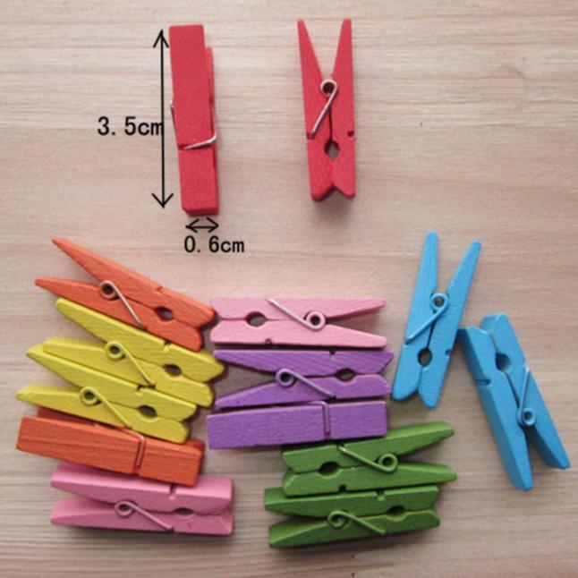 Set 10 Kẹp gỗ nhiều mầu xinh xắn Duashop