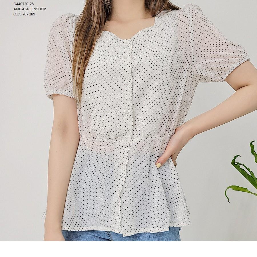 Q440720 ÁO KIỂU NỮ CHẤM BI