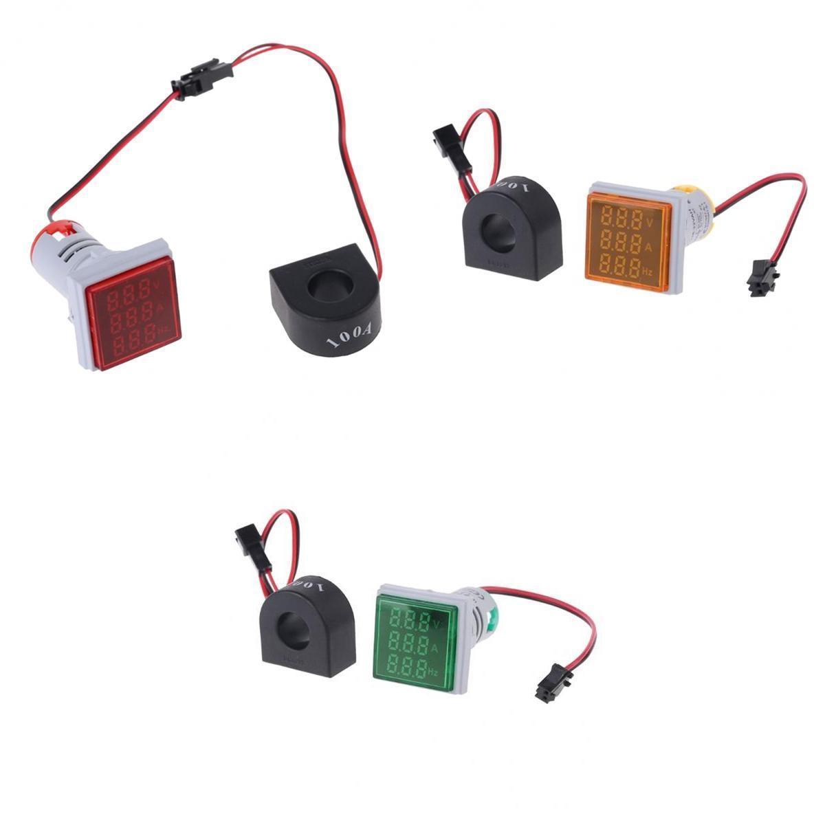 Pack of 3 LED Digital Voltmeter Voltage Current Frequency Meter AC 60-500V