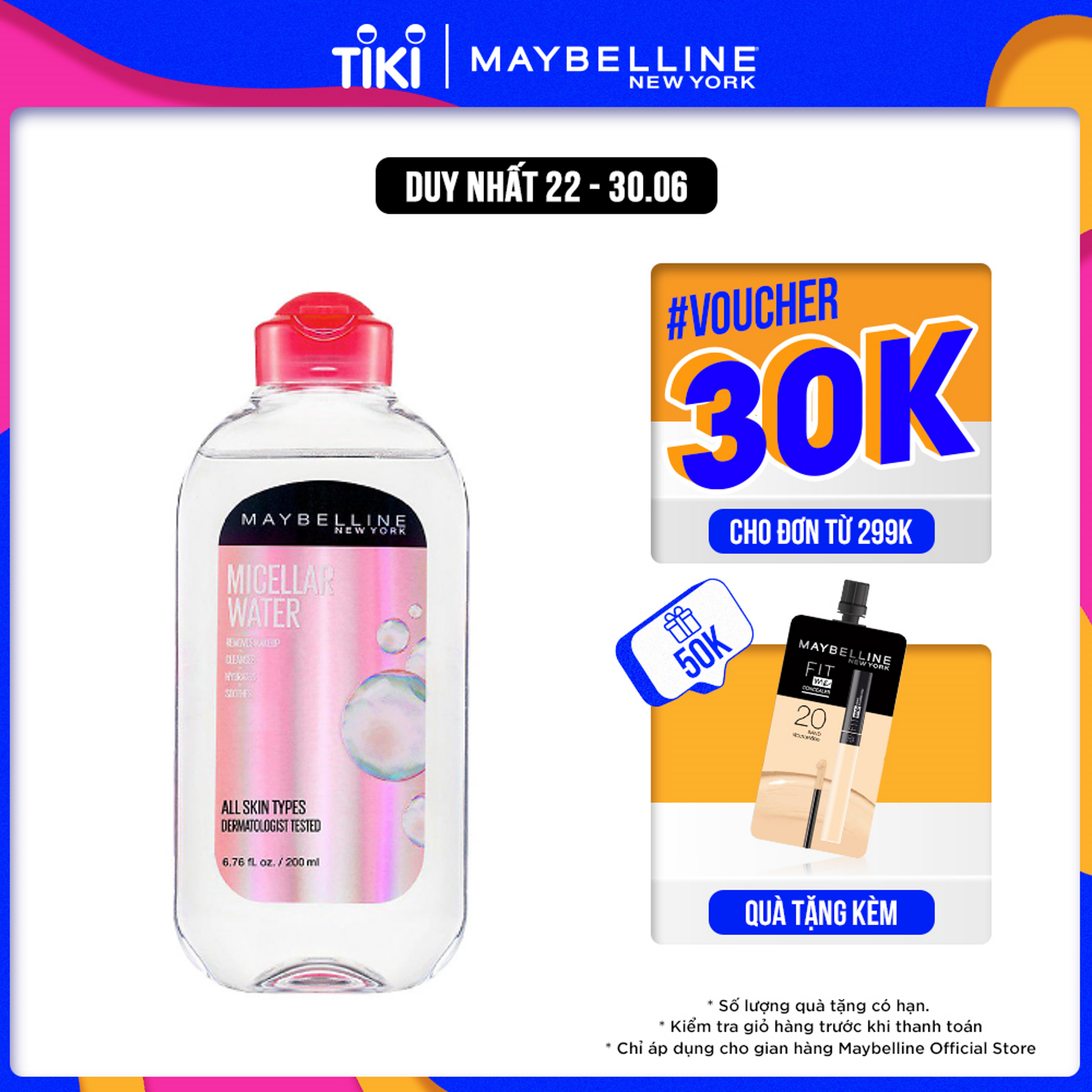 Nước Tẩy Trang Đa Công Dụng Maybelline Micellar Water 200ml - G2760500